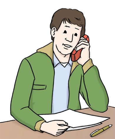 man on the phone Symbolic image telephone service