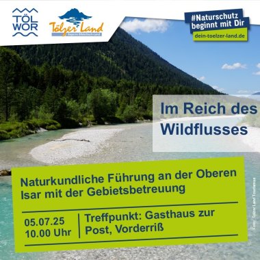 Plakat zur Wanderung mit den Isar-Ranger am 05.07.2025 Plakat zur Wanderung mit den Isar-Ranger am 05.07.2025