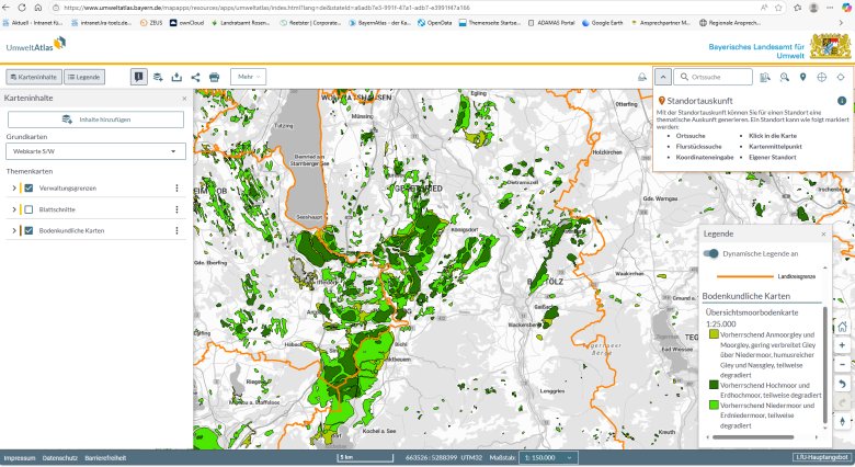 Screenshot from the environmental atlas