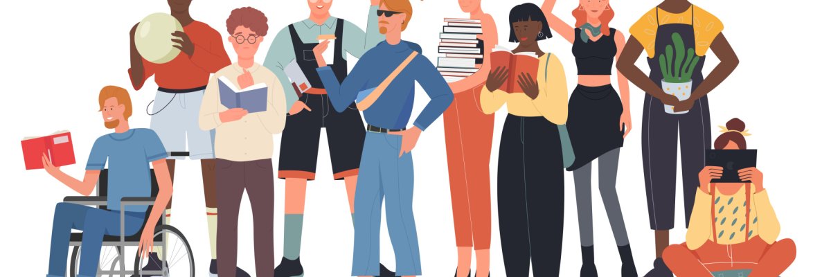 Graphic of a group of people with different needs.