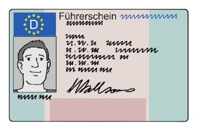 EU-Führerschein Deutschland Es ist ein Deutscher EU-Kartenführerschein abgebildet.
