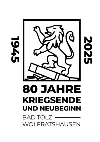 Logo 80 Jahre Kriegsende Logo 80 Jahre Kriegsende mit dem Schriftzug 1945 und 2025. Dazwischen steht ein Löwe. Unter dem Löwen steht 80 Jahre.