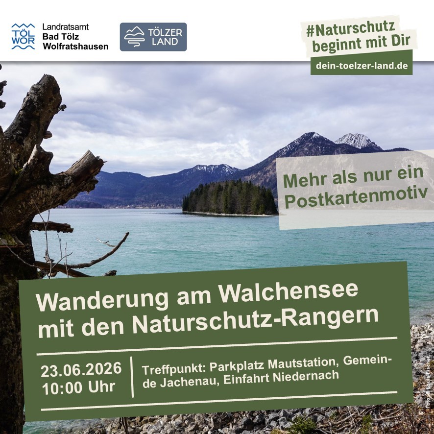 Plakat zur Wanderung am Walchensee am 23.06.2026