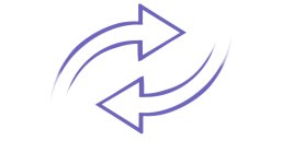 Veränderung_Pfeil-icon Das Bild zeigt zwei gebogene Pfeile, die in entgegengesetzte Richtung zeigen. Der obere Pfeil zeigt nach rechts, der untere nach links. Die Pfeile überkreuzen sich leicht und sind ein einem weichen Lila gezeichnet. Das kann symbolisieren, dass sich im Umfeld etwas bewegt oder verändert hat.