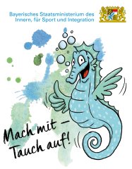 Grafik Seepferchen Schwimmförderung Mach mit - tauch auf (Bayerisches Staatsministerium des Innern, für Sport und Integration)